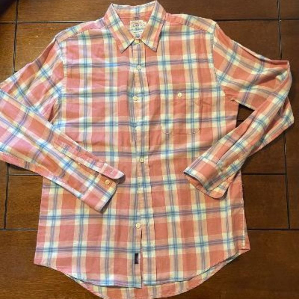 FAHERTY Long Sleeve Plaid Pink Shirt-Medium